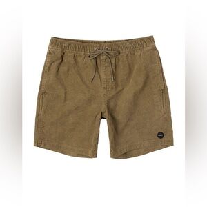 RVCA Escape Elastic Corduroy Shorts Small Tobacco (green)